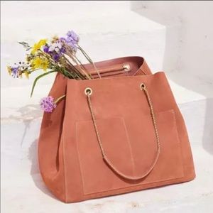 Sézane Gaby bag & matching quilted wallet (blush)